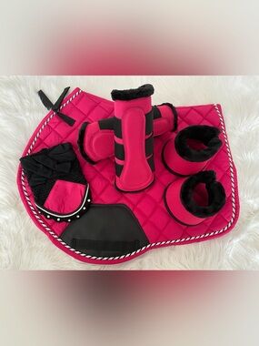Hot Pink Horse Riding Accessory Set - Brand
